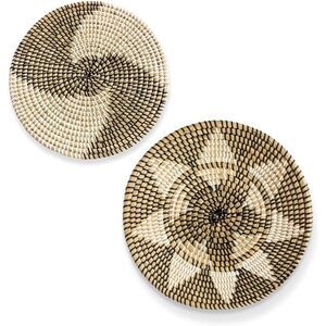 Hanging Woven Round Wall Basket  Decor Boho Seagrass bedroom Decorative
